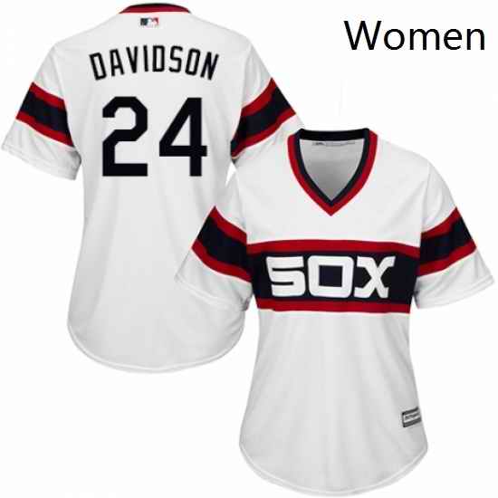 Womens Majestic Chicago White Sox 24 Matt Davidson Authentic White 2013 Alternate Home Cool Base MLB Jersey